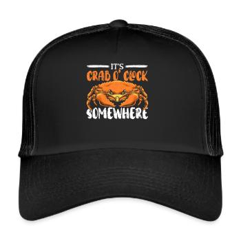 Crab Fishing Crabby Fisherman Crabbing Crabber - Trucker Cap - black/black - Front