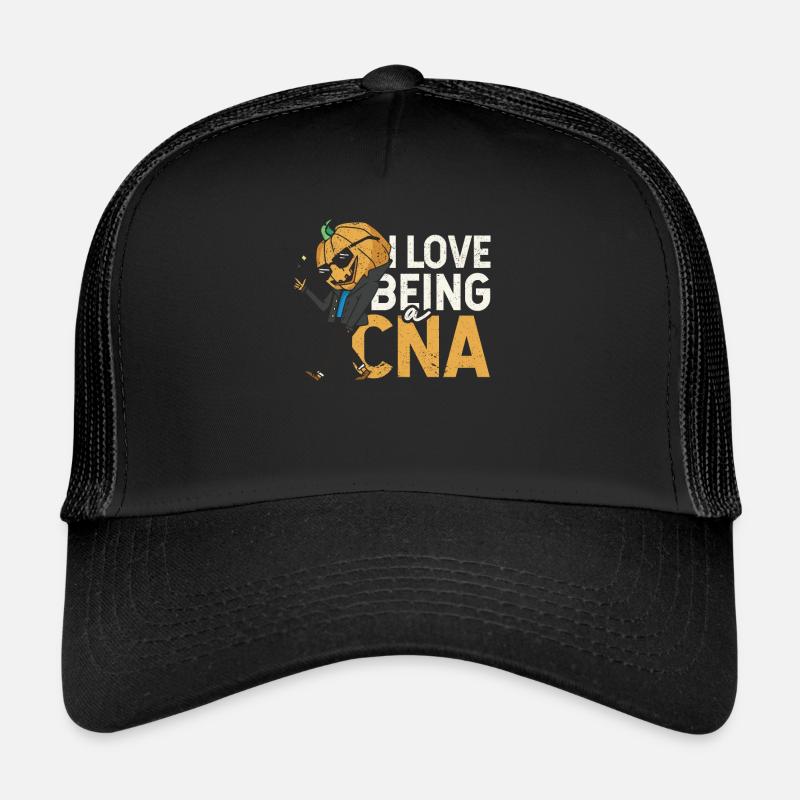 Ich liebe es eine Cna zu sein Kürbis Herbst - Trucker Cap - Schwarz/Schwarz
