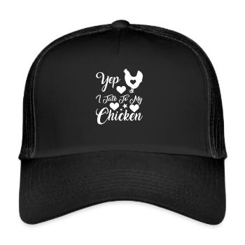 Amateur de poulet Éleveur de poulet - Casquette trucker  - noir/noir - Devant