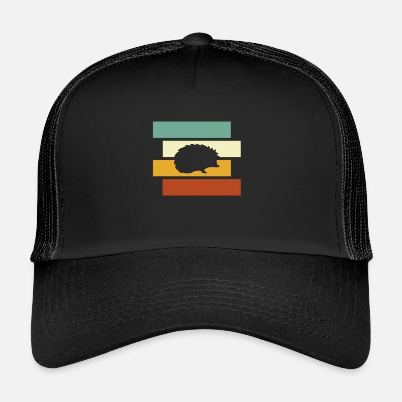 Igel Retro - Trucker Cap - Schwarz/Schwarz