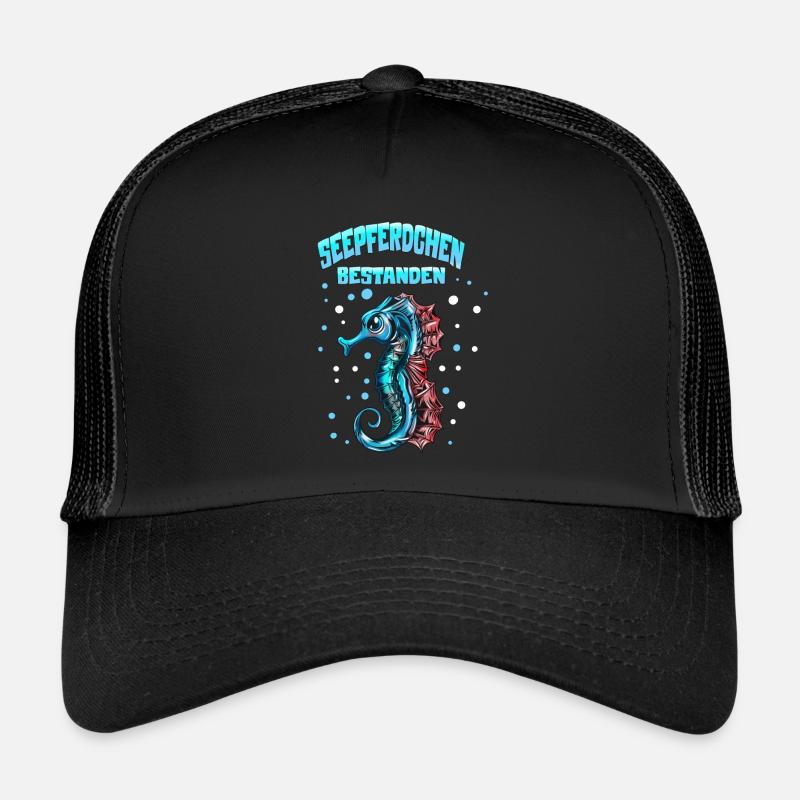 Schimmen Lehrnen Seepferdchen Kinder Schwimmlehrer Trucker Cap