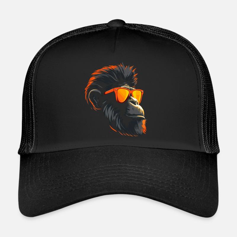 Affen Sonnenbrille kühl - Trucker Cap - Schwarz/Schwarz