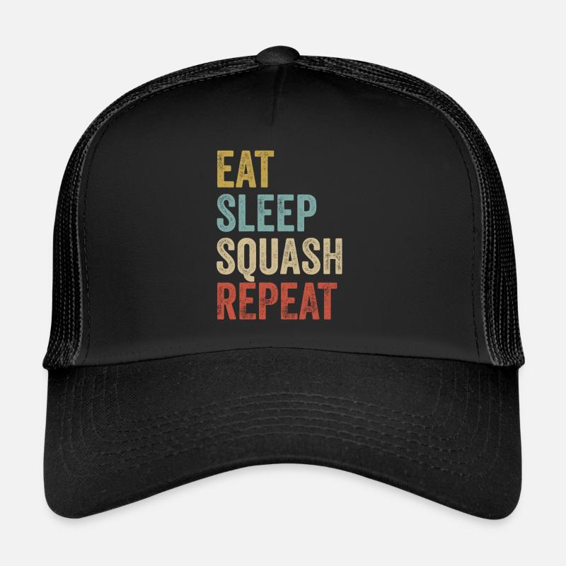 Eat Sleep Squash Repeat Squash Trucker Cap
