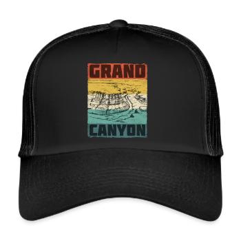 Parc national du Grand Canyon Marchandise Rétro - Casquette trucker  - noir/noir - Devant