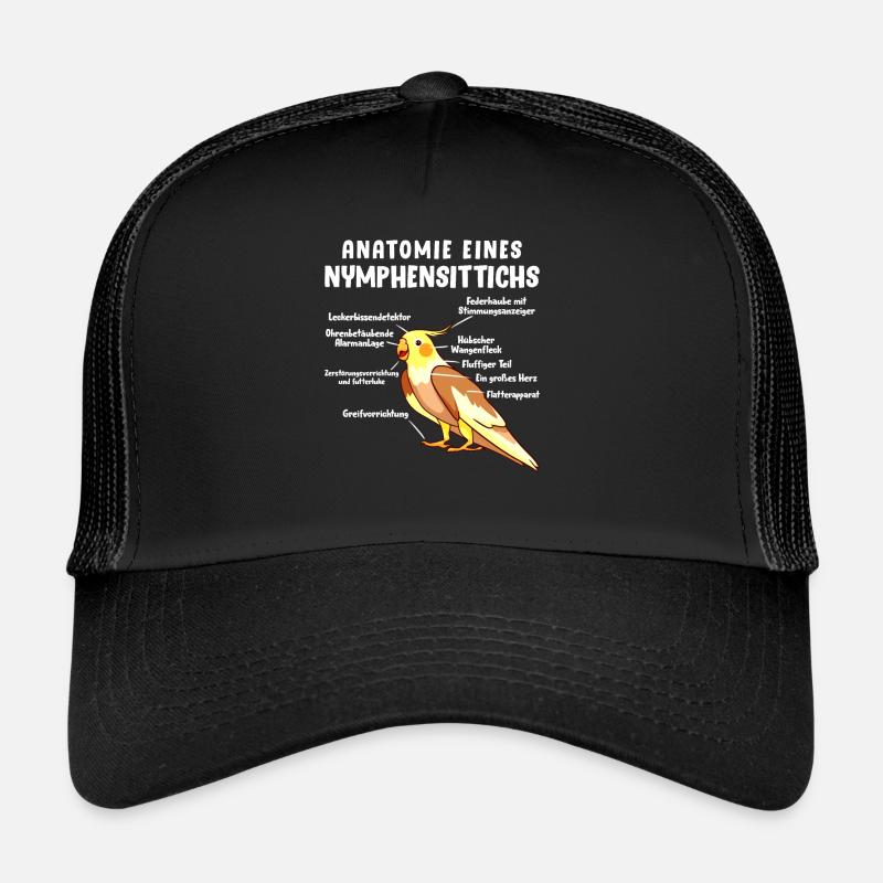 Anatomie eines Nymphensittichs Vogelfreund Trucker Cap