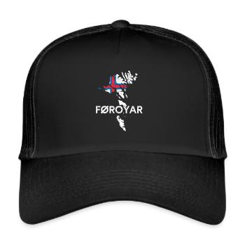 Îles Féroé, Flag Îles Féroé - Casquette trucker  - noir/noir - Devant