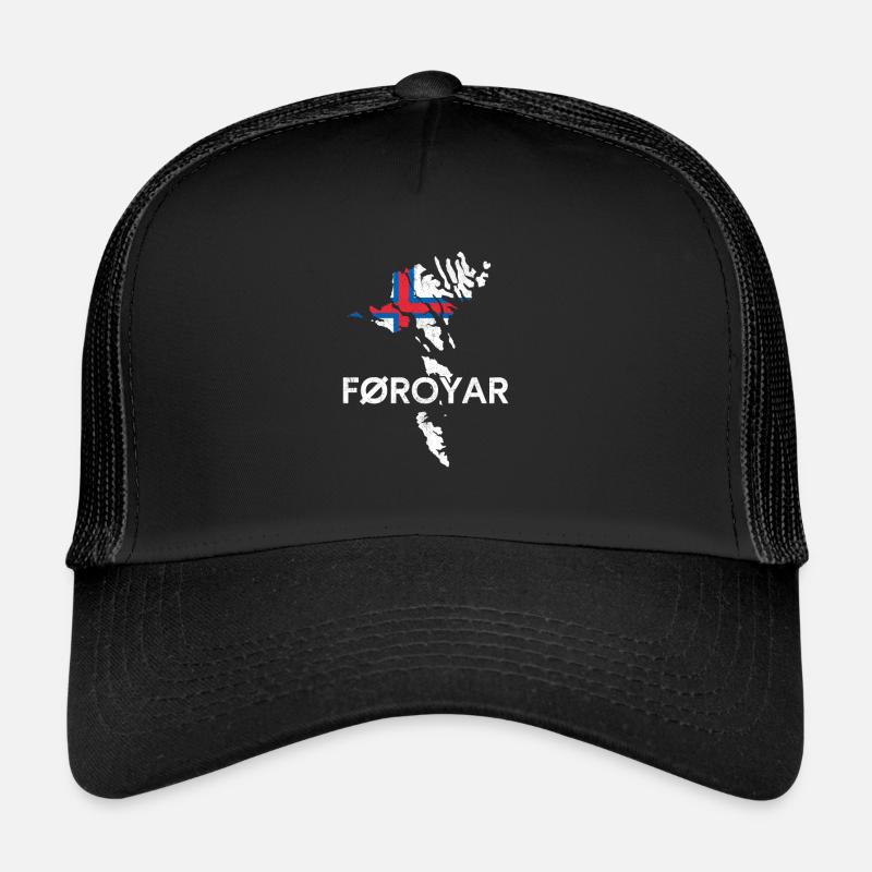 faroe islands, flag faroe islands - Trucker Cap - Schwarz/Schwarz
