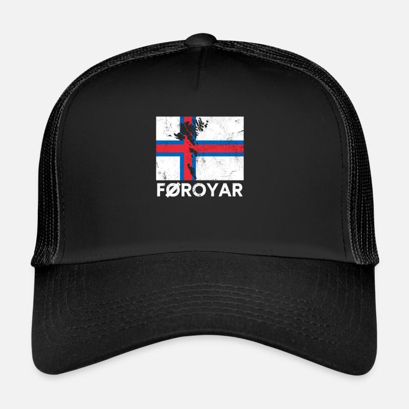 Îles Féroé, Flag Îles Féroé - Casquette trucker  - noir/noir