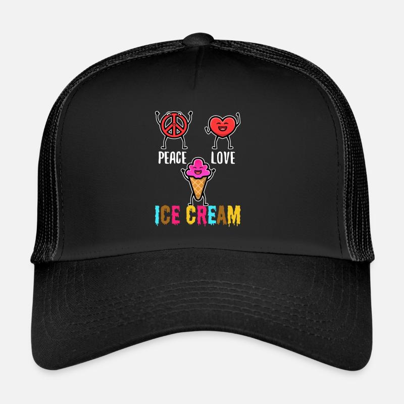 Crème glacée Peace Love Casquette trucker 