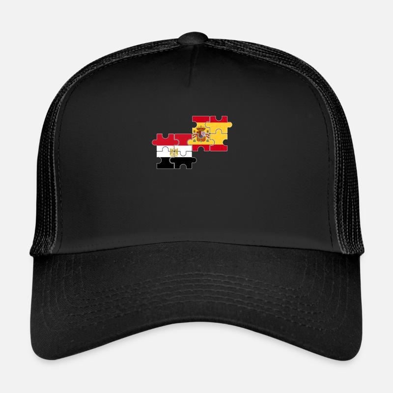 Ägypten Spanien Flagge Spanisch Ägypter - Trucker Cap - Schwarz/Schwarz