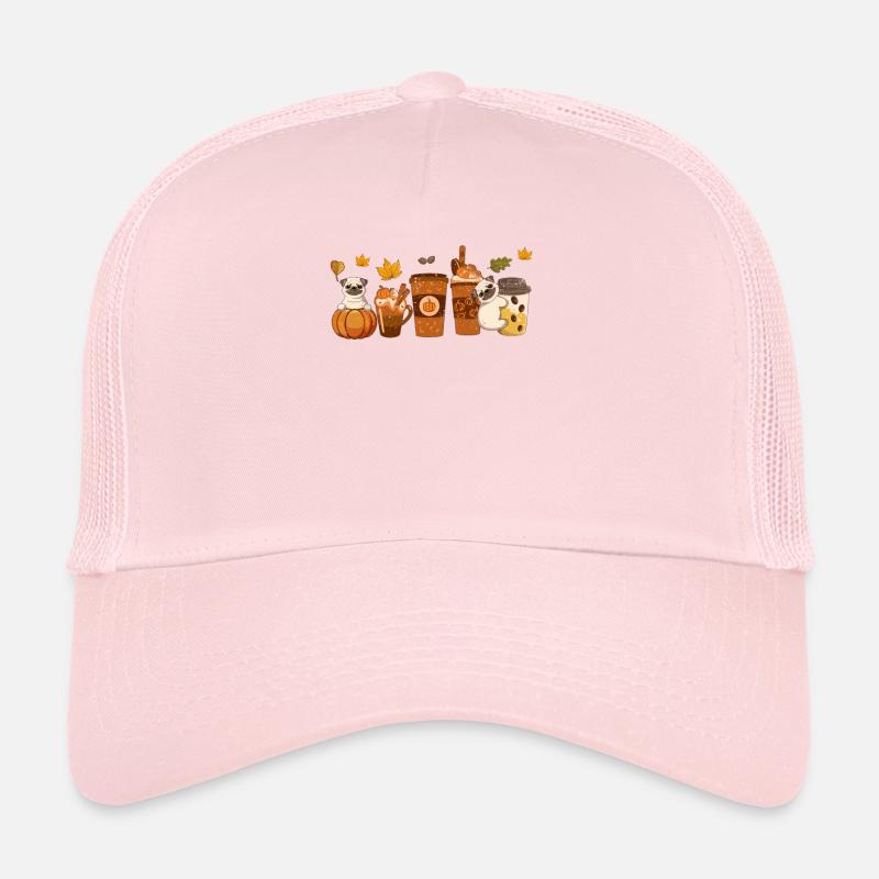 Autumn Coffee Mug Pug Lover Pumpkin Spice Trucker Cap