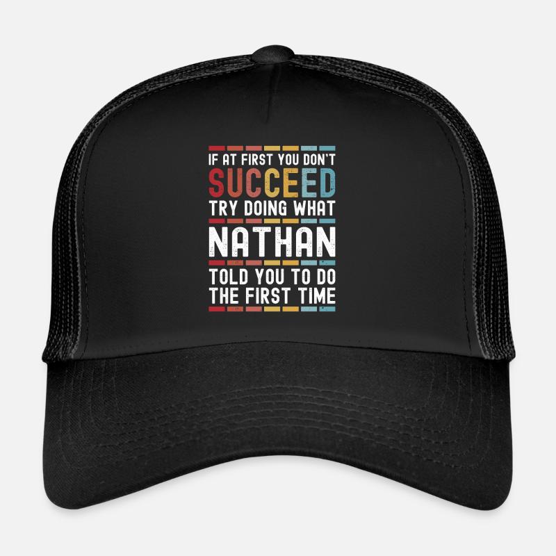 Nathan Name Personalized Funny Birthday Christmas Trucker Cap