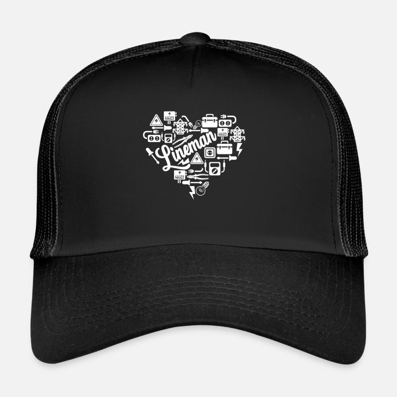 Lineman Lineman Heart Trucker Cap