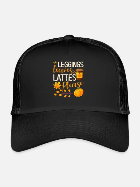 Jambières, feuilles et café au lait, s’il vous plaît drôle - Casquette trucker  - noir/noir - Devant