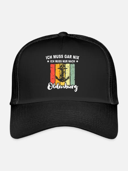 Oldenburg Sprüche Oldenburger - Trucker Cap - Schwarz/Schwarz