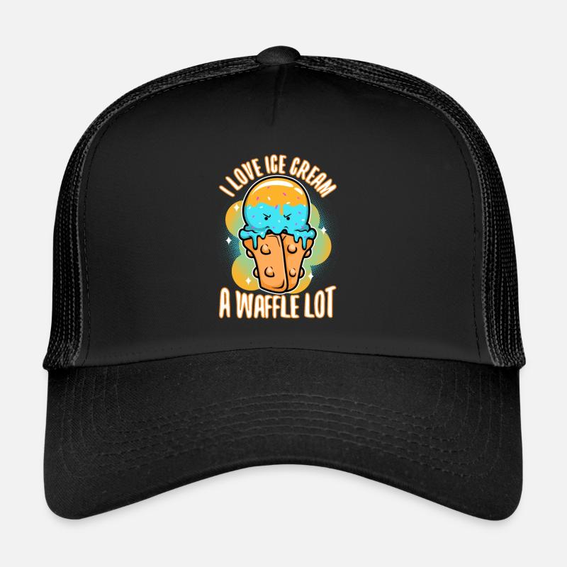 J’aime la crème glacée beaucoup gaufre Casquette trucker 