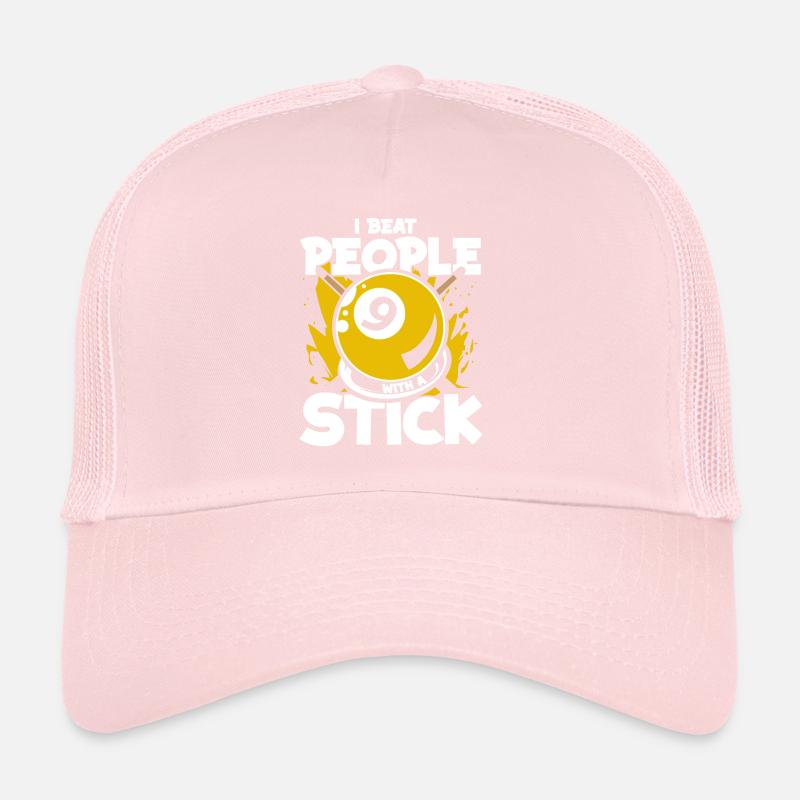 I Beat People With A Stick Billiards Snooker Trucker Cap