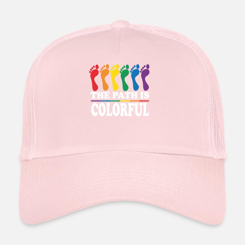 Le chemin est coloré Mignon LGBTQ Pride Arc-en-ciel Casquette trucker 