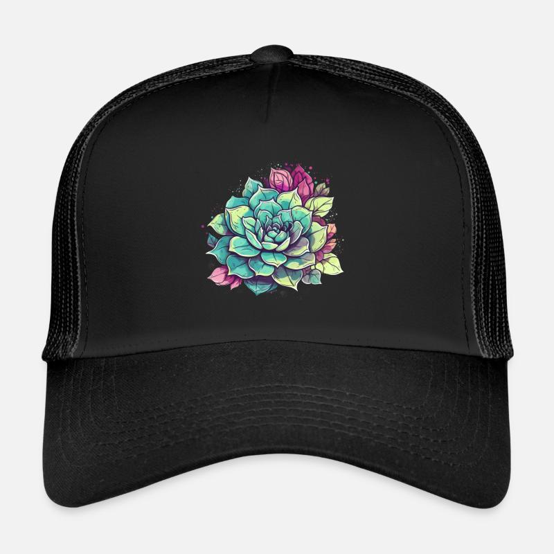 Fleur Cactus Désert Cactus Succulents Rétro Casquette trucker 
