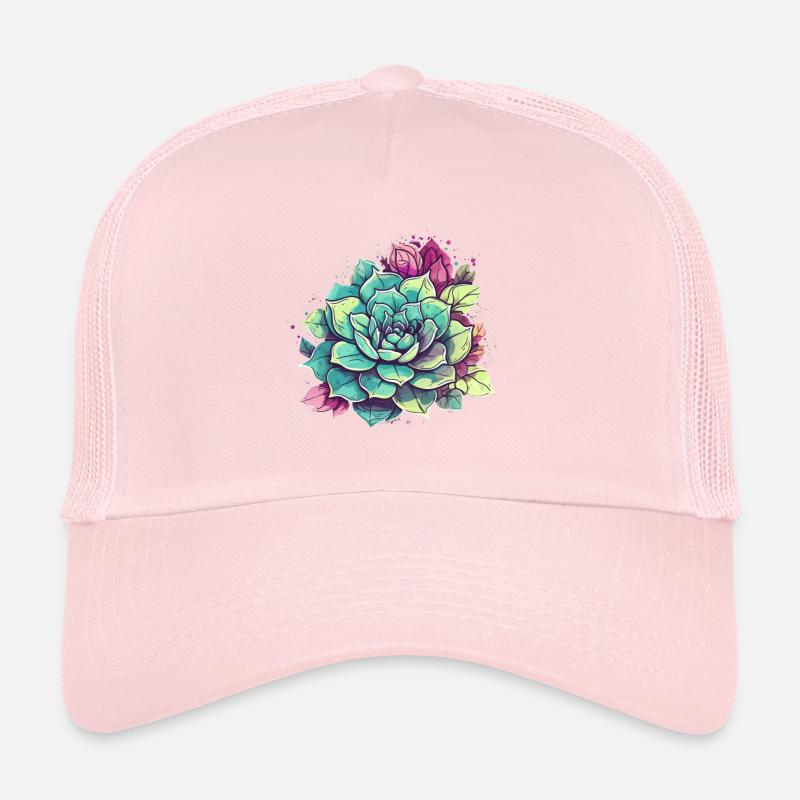 Fleur Cactus Désert Cactus Succulents Rétro Casquette trucker 