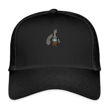 Auerhahn I Hühnervogel Auerhuhn Motiv für Jäger - Trucker Cap - Schwarz/Schwarz - Vorne