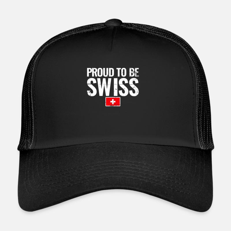 Fier d’être suisse Suisse Drapeau suisse Casquette trucker 