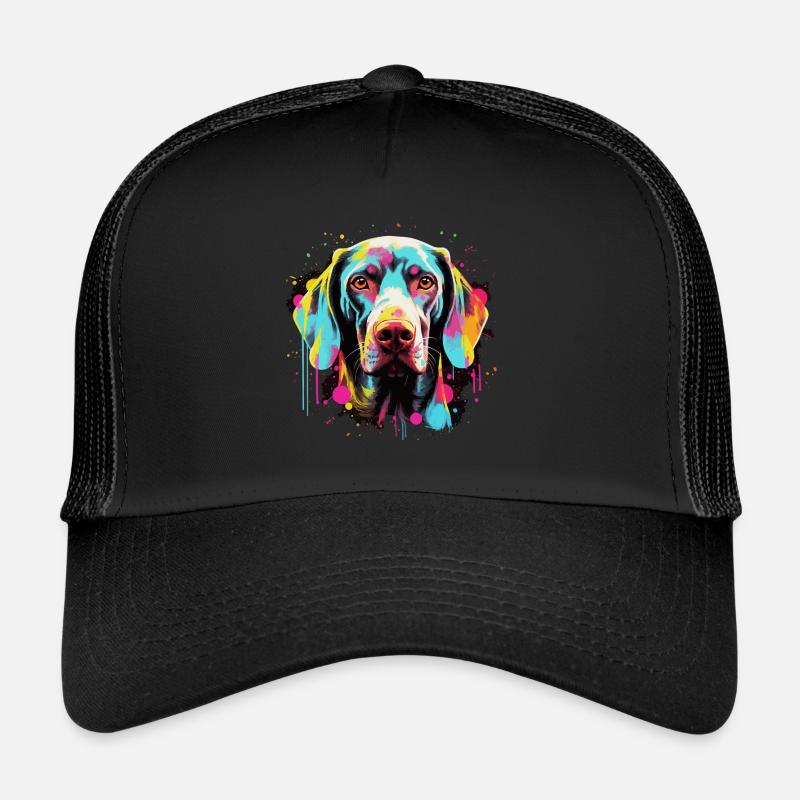 Weimaraner Hund Geschenk Spruch - Trucker Cap - Schwarz/Schwarz
