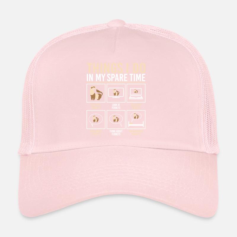 Things I Do In My Spare Time Funny Weasel Ferret E Trucker Cap