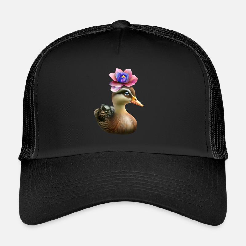 Duck with flower hat Trucker Cap