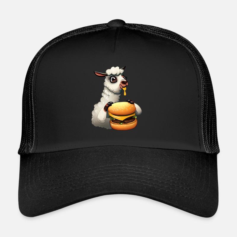 Lama mangeur de cheeseburger Casquette trucker 