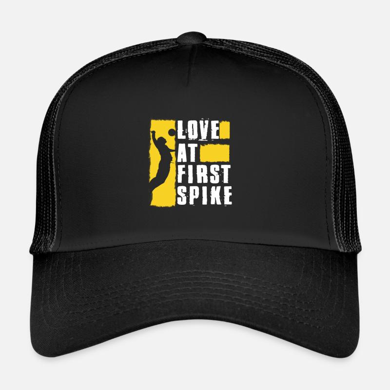 Love At First Spike Volleyball Design gift Trucker Cap