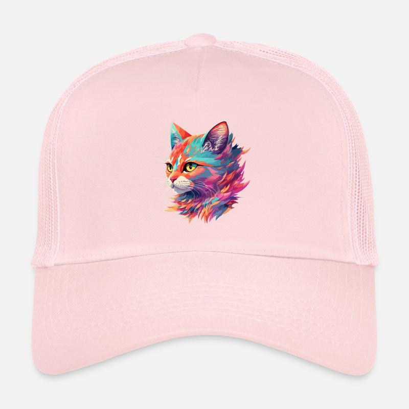 Superbe illustration de chat chat au pastel Casquette trucker 
