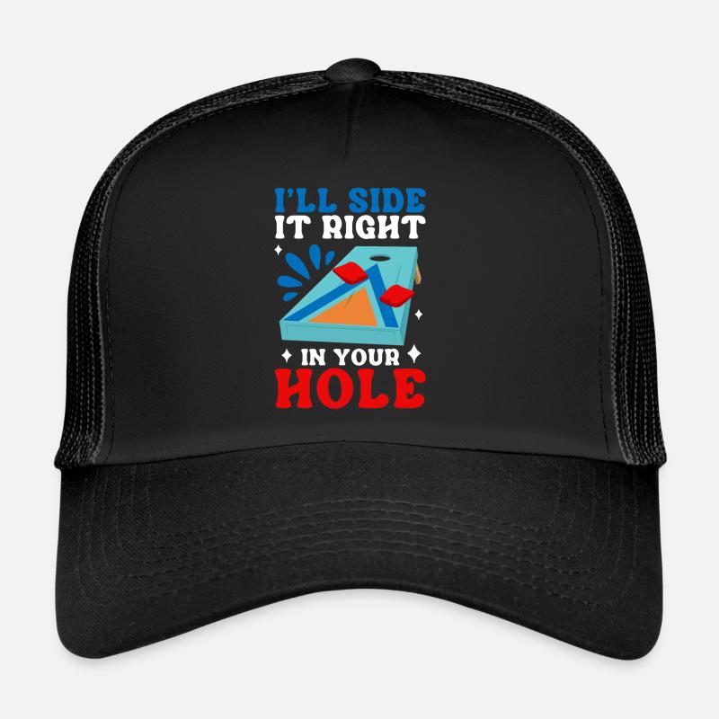 Drôle de trou de maïs Cornhole Casquette trucker 