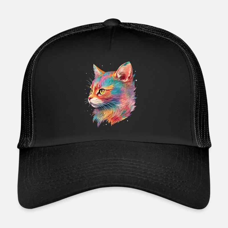 Cat Illustration Cat Drawing Pastel Cat Trucker Cap