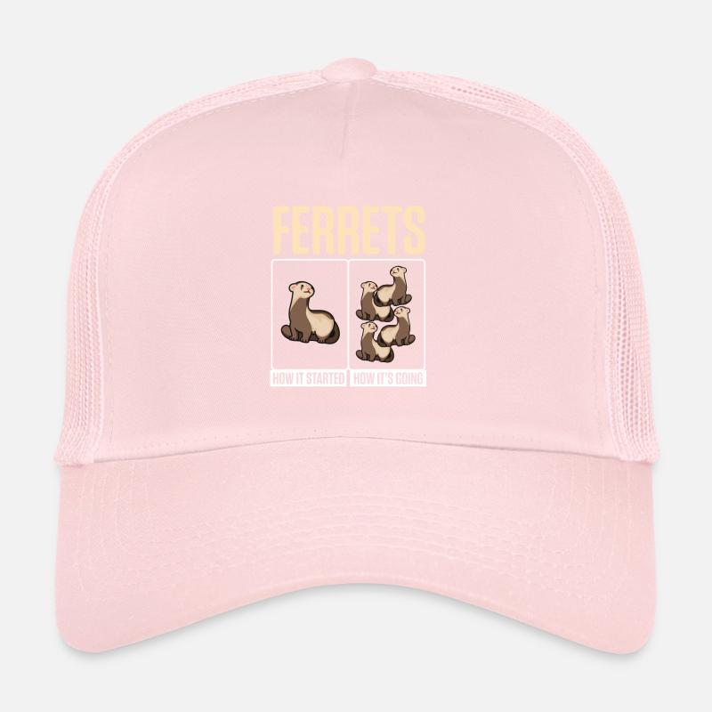 Weasel Cute Ferrets How It Started How It's Going Trucker Cap