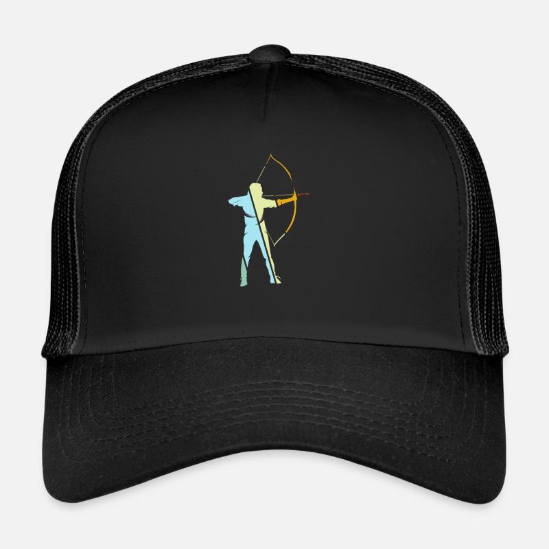 Bogenschießen Retro - Trucker Cap - Schwarz/Schwarz