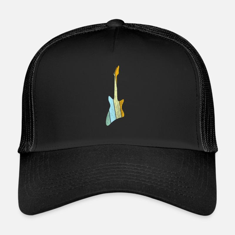 Guitare électrique Rétro - Casquette trucker  - noir/noir