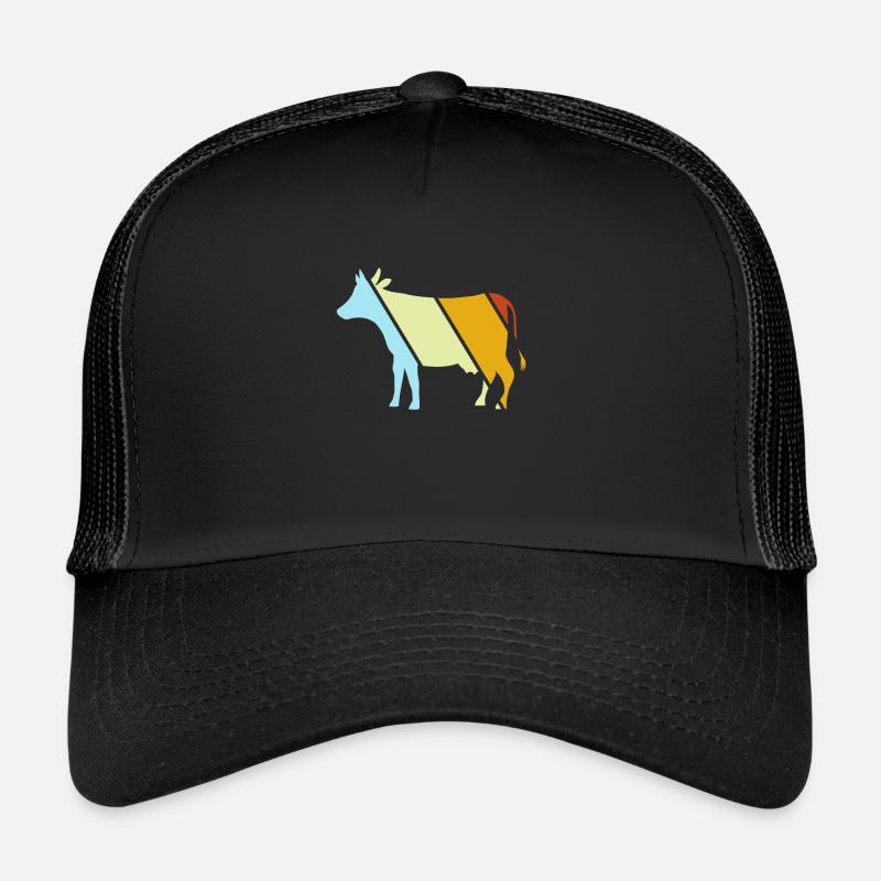 Kuh Retro - Trucker Cap - Schwarz/Schwarz