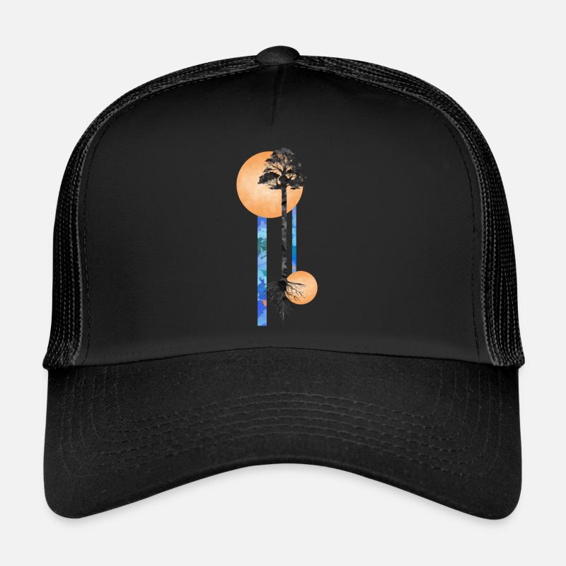Long Watercolor tree Trucker Cap