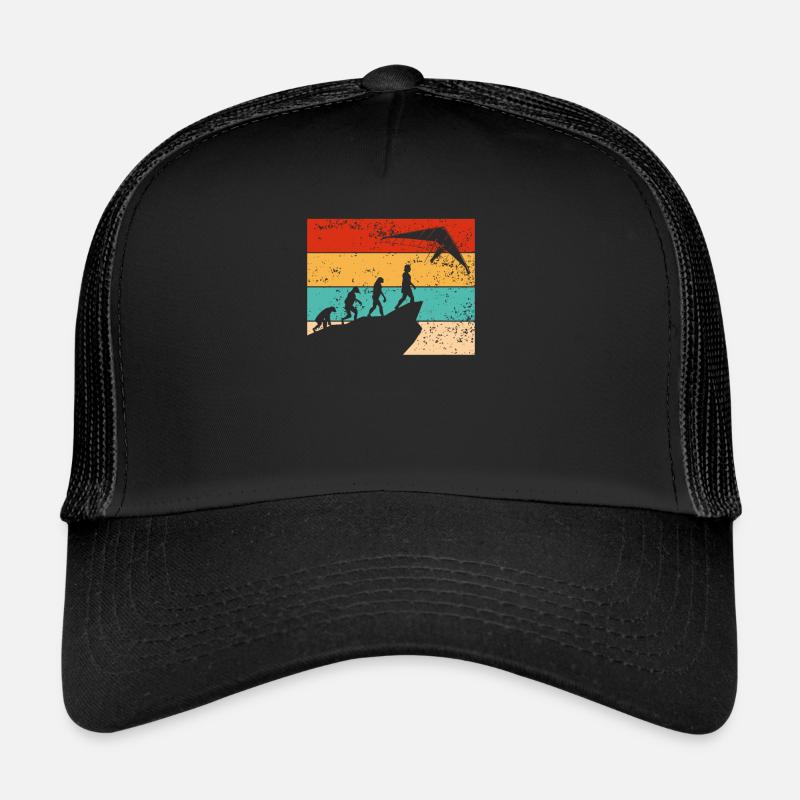 Retro kite flight evolution - Trucker Cap - black/black