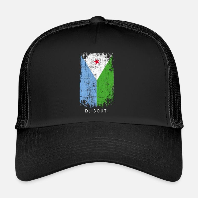 Souvenir avec le drapeau du pays de Djibouti Casquette trucker 