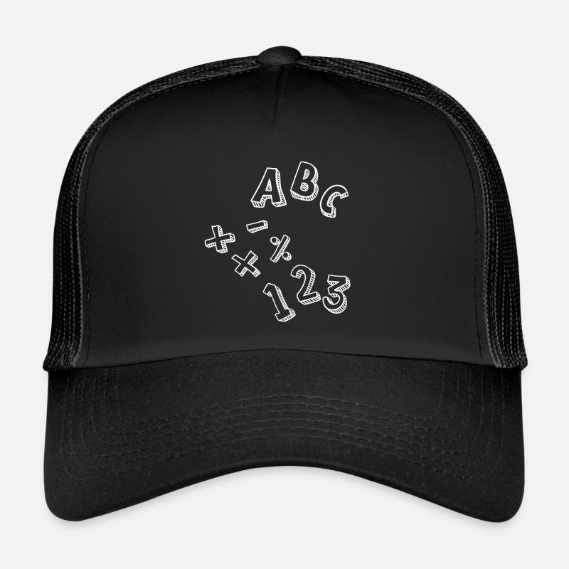 Inscriptions: ABC - 123 - +-x: Casquette trucker 