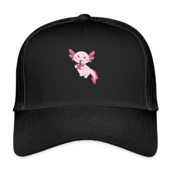 Axolotl Funny Mexican Salamander Axolotl - Trucker Cap - black/black - Front