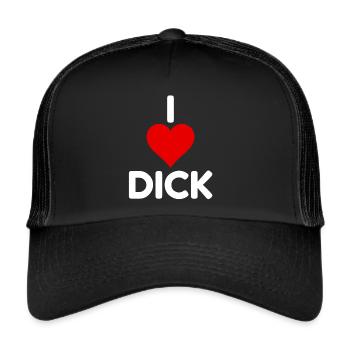 Lustig unhöflich Ich liebe Schwanz - Trucker Cap - Schwarz/Schwarz - Vorne