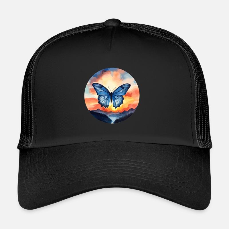 Blue Morpho Butterfly Trucker Cap