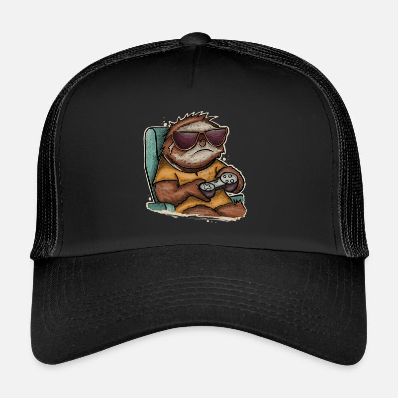 Gaming Gamer Sloth Trucker Cap