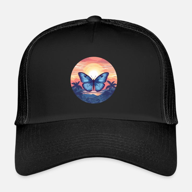 Morpho Papillon Bleu Casquette trucker 