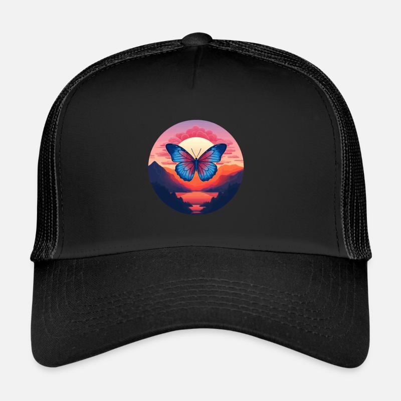 Morpho Papillon Bleu Casquette trucker 