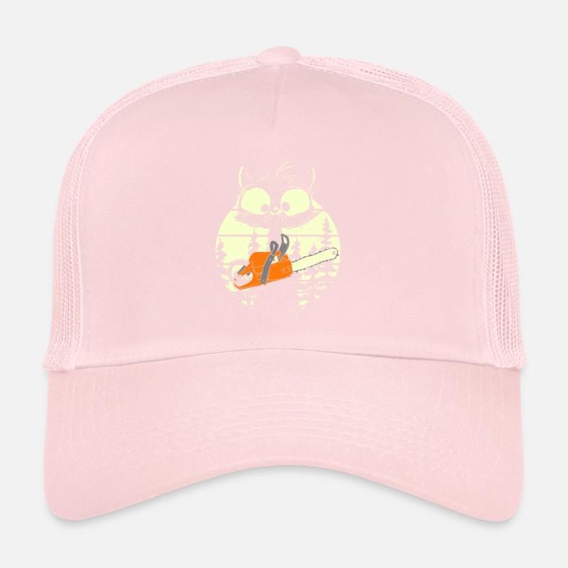 Chat avec tronçonneuse Casquette trucker 