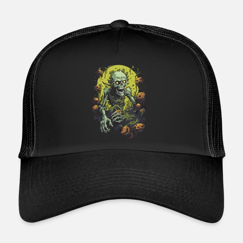 Halloween nightmare zombie storms with undead horde Trucker Cap